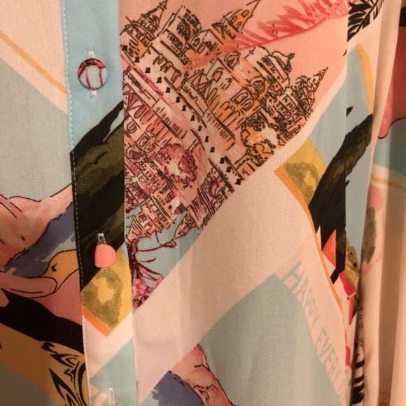 Just in Zeagoo Pink and Turquoise print blouse sz XL - Picture 3 of 9